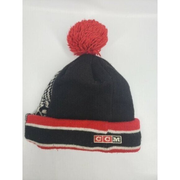 Chicago Blackhawks Toque Beanie Cuffed Knit Hat Pom Pom NHL Logo CCM Hoc… - Picture 5 of 12